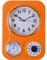 Lily's Home Retro Küchenuhr mit Temperatur und Timer (Orange)