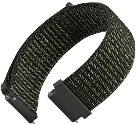 WOCCI 20mm Verstellbares Nylon Uhrenarmband, Sport Loop Armband mit Schnellverschluss (Armee Grün)