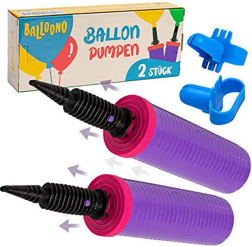 Balloono Inflador Globos 2u - Hinchador de Globos y Pelotas Fitness para Inflar Rápido y Fácil - Maquina Manual para Hinchar Globos