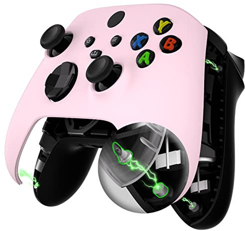 eXtremeRate FaceMag Magnetic Ersatz Front Gehäuse für Xbox Series X/S Controller, DIY-Faceplate Vorder Case mit Akzentringen für Xbox Core Controller Modell 1914-Pink