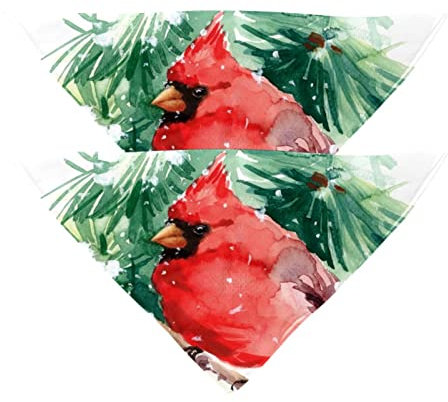 Hundehalstuch, Winter, Vogel auf Ast, Mädchen, Jungen, Haustier-Lätzchen, Hundeschal, waschbar, Zubehör für kleine, mittelgroße und große Hunde, Welpen, Katzen, Haustiere, 2 Stück