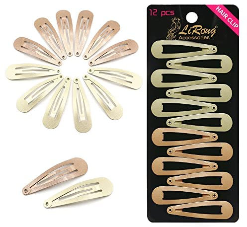Dofash Snap Haarspangen Metall Griffe 5cm/2in grundlegende Haar-Accessoires 12pcs für Frauen (Blonde 6pcs+hellbraun 6pcs)