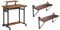 VASAGLE Mobile Computer Desk, Study Writing Table, 6 Hooks, 80 x 50 x 90 cm, Rustic Brown and Black LWD085B01 & Wall Shelves, Set of 2, Large Floating Shelves,Rustic Brown and Black LCR01BX