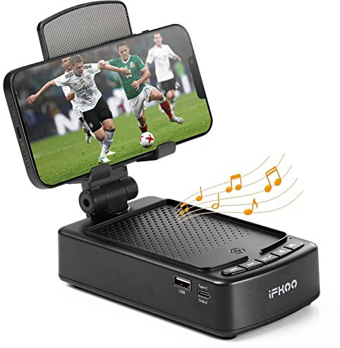 Gifts for Men Women, Phone Stand with Bluetooth Speaker BT5.3, Gifts for Him Dad Who have everything, Phone Holder with Wireless Speaker for iPhone/Android/Tablet, Tech Gadgets, Birthday Gifts for Men