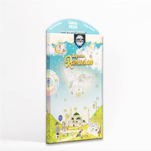 Ramadan-Kalender 2024 | Countdown Eid Kalender | Überraschungskalender | 30-Tage-Kalender voll mit Spielzeug, Süßigkeiten, Quiz für Kinder | Geschenkidee für Eid Mubarak | Ramadan Adventskalender
