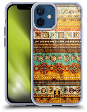 Head Case Designs Granallado Retro con Textura Caso Funda de Gel Suave Compatible con Apple iPhone 12 Mini