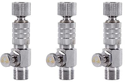 3 Pack Airbrush Quick Disconnect Coupler, Air Hose Adaptor 1/8 Fitting Coupling Kit with Adjustment Control Valve for Air Compressor Airbrush Hose