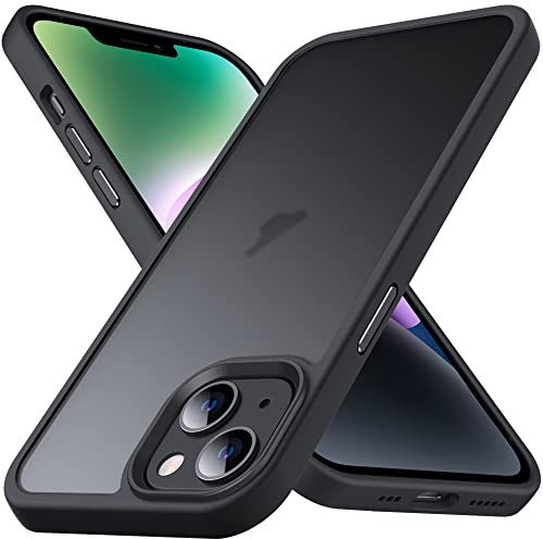 Anqrp Matt Zero Serie für iPhone 14 Plus Hülle dünn [Militärischer Schutz & Kameraschutz] Transluzente Schutzhülle Kratzfest Stoßfest Robuste Handyhülle für iPhone 14 Plus Case, Schwarz