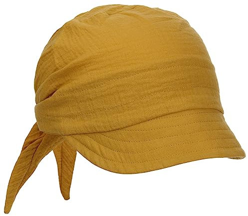 Gebeana Musselin GOTS Bandana Cap Visor Visorcap mit Schirm Damen - Sommer Frühling-Sommer - One Size senf