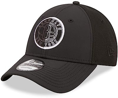 New Era Brooklyn Nets Mesh Back Black 9FORTY Adjustable Cap [Black]