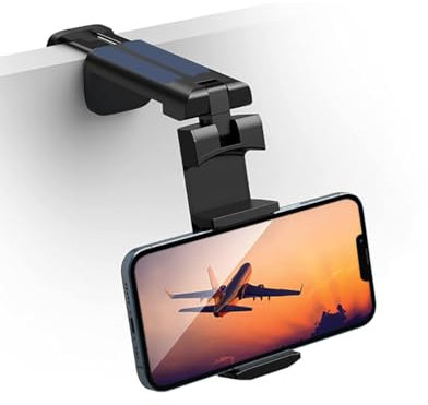 Mobile Phone Holder, 360 Degree Rotatable Adjustable Phone Holder, Travel Essentials, Foldable Holder, Plastic Retractable Phone Holder, Travel/Home/Office Universal Phone Holder - Black (Black)