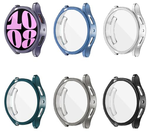 Lot de 6 Protections d'écran pour YUVIKE Watch compatibles avec YUVIKE Galaxy Watch 6 de 40 mm, Coque de Protection intégrale Anti-Rayures en TPU Souple de 40 mm