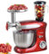 Syntrox Küchenmaschine Deluxe Fleischwolf & Mixer, Rührmaschine mit Zubehör, Vielseitige Kochhilfe, Mixer und Fleischwolf in einem, 1300 Watt, 230 Volt (Rot)