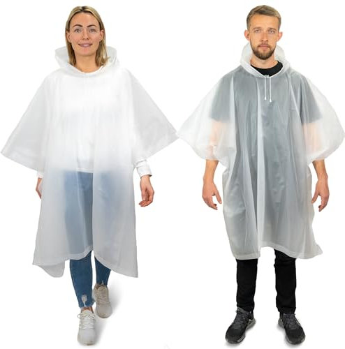 REDSTAR 2er Pack Regenponcho wasserdicht – Regenmäntel Damen und Herren – Wiederverwendbares Regencape für Erwachsene – Friesennerz, Fahrrad Regenbekleidung, Festival Gadget, Wandern Zubehör