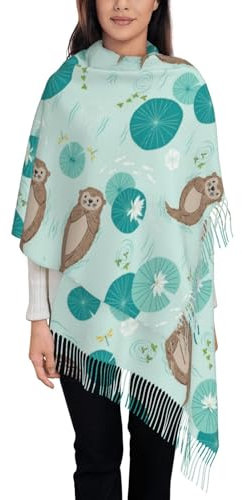 AvImYa Niedlicher Dalmatiner-Schal mit Quaste, für Damen, Winter, lang, weich, warm, Otter, One size