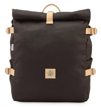 The BlueWave Collective - Re.32 Cycle | Rolltop Laptop-Rucksack bis zu 15,6 Zoll - Recyceltes Plastik - Rucksack 20 bis 28 L - Wasserdicht und langlebig - Schwarz