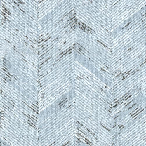 Livelynine Self Adhesive Wallpaper Blue With Grey/White Vein Herringbone Chevron Pattern 40CMx10M Bedroom Wall Paper Roll Living Room Bathroom Self Adhesive Vinyl Wrap for Furniture Cupboard Farmhouse