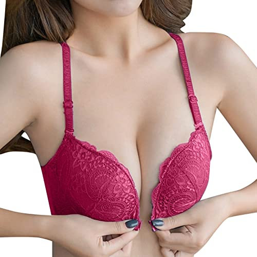 Cocila Kleider Angebot Sale BH Zum Kleben Push Up Still BH Mit Polster Stuetz BH Mit Verschluss Vorne Spitzen Unterhemd Damen Sexy Bandeau Bra Mit Bügel My Orders