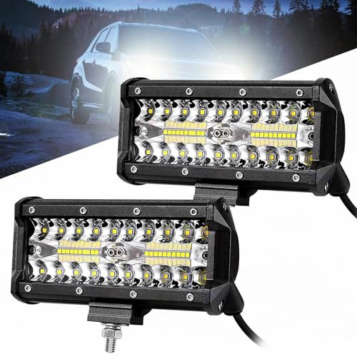 Vegena 2 Stück LED Arbeitsscheinwerfer, 7 Zoll 240w Arbeitsscheinwerfer LED, LED Scheinwerfer 12V, IP67 Zusatzscheinwerfer Wasserdicht Rückfahrscheinwerfer Für Suv Traktor Bagger Traktoren Schlepper
