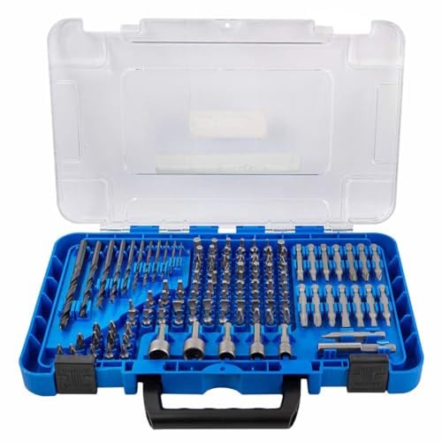Forsage Schrauberbit Set 120 tlg Bitsatz für Akkuschrauber mit Bits Torx PH PZ HEX SL SQ und HSS Metallbohrern Stecknüssen im stoßfesten ABS Koffer für Werkstatt Haushalt Montage