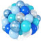HILAVO Luftballons Blau, 12 Zoll Türkis Blau Latex Helium Ballon Set mit Transparente Ballons Metallic Blau Turquoise Hellblau Luftballon für Ocean Unterwasser Baby Shower Shark Geburtstag Party Deko