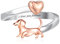PROESS Dackel Ringe 925er Sterlingsilber Dackelringe verstellbare Wiener Hunde ringe Dackel Schmuck Geschenke für Mädchen Frauen