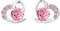 Kaguyo silver earrings for women, rose gold plated 925 sterling silver Amethyst clear Zircons Love heart Stud Earrings for women girls birthday gift (pink)