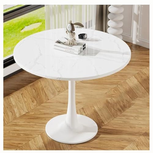 JHAISMAO Rund Esstisch Für Die Küche Mittleres Jahrhundert Möbel MDF Sockeltisch Mit Tulpenfuß Natürlich Holz Kleiner Tisch Für Büro Kleiner Couchtisch(Size:70CM,Color:C)