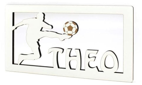 Dekolando Door Sign Children's Room Personalised Football - Self-Adhesive Sign with Name and Motif - Door Decoration Children Boys Footballer Goalkeeper - 18 x 10 cm