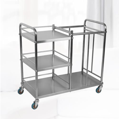 XCSCUK Reinigungswagen aus Edelstahl, Reinigungswagen, Aufbewahrungswerkzeug für Reinigungsmittel, für die Garden School Hospital Factory