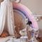 WandSticker4U®- [Aquafarben] Riesiges Wandtattoo REGENBOGEN Kinderzimmer pastell lila/rosa/blau (152x152 cm) I Wandsticker Mädchen Regenbogen groß Boho I Wandaufkleber Kinderzimmer Deko Mädchen XXL