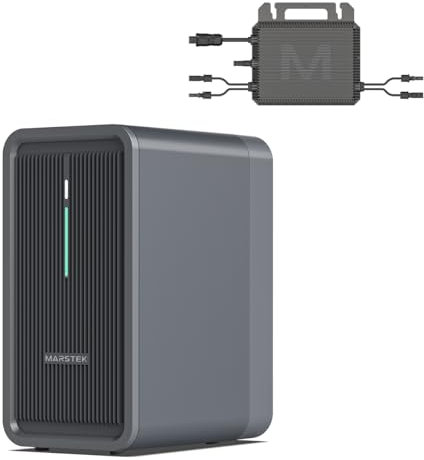 B2500 Balkonkraftwerk mit Speicher+800W Mikrowechselrichter, 2025 Updated Marstek 2240Wh LiFePO4 Akku 6000 Ladezyklen, Erweiterbar auf 8960Wh, Einfache Installation, IP65 wasserdicht & staubfest