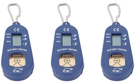 Rfeeuubft 3X Knopf Batterie Tester, SchlüSsel Bund Tasche, Tragbarer und Leichter Batterie Tester Zur ÜBerprüFung der Verbleibenden Batterie Leistung