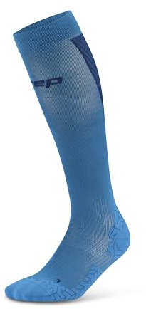 CEP - Leichte Laufsocken mit Kompression für Damen, Ultralight 4.0 Tall, Größe IV/L / 39-44cm Wadenumfang, blau/dunkelblau