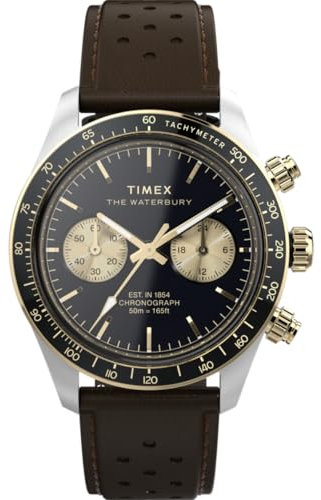 Timex Herren Chronograph Quarz Armbanduhr Waterbury Heritage