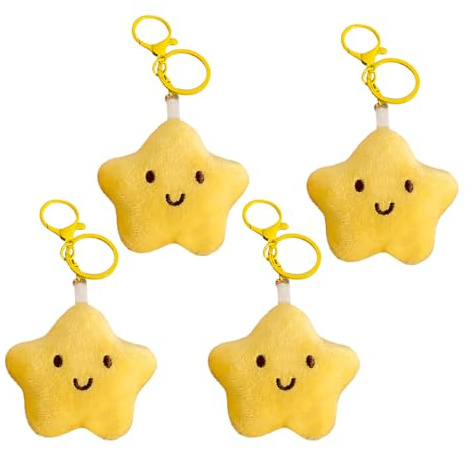 4 Morceaux De Porte-Clés Étoiles, Porte-Clés Créatif Mignon, Pendentif en Peluche, Pendentif Amusant, Porte-Clés pour Enfants.