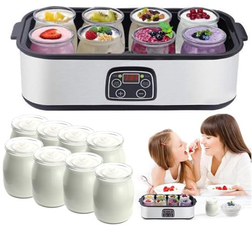 Ultimate Yogurt Maker with LCD Display, 1400ML Automatic Yogurt Maker Machine with 180ML Glass Containers, Adjustable Temperature and Time Control, Perfect Health Gift for Men Women