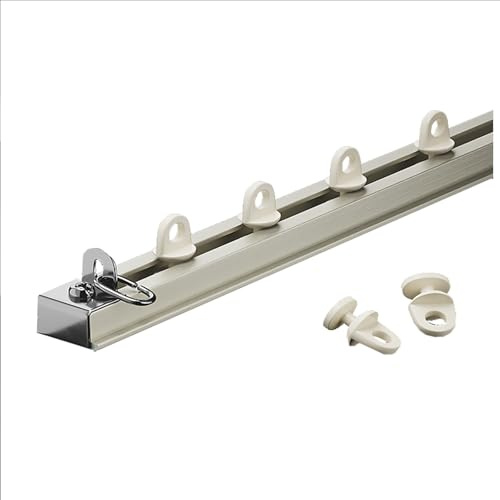 Aluminium Vorhangschiene, 1-läufige Vorhangschiene, Für Gardinenaufhängung, Raumteiler, Wohnmobil, Balkone, Büros, Hotels, Für Decke Und Wand (Weiß)(2m(6.6ft))