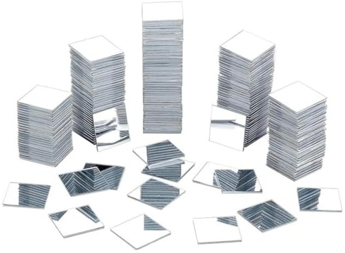 JYXNU 100pcs Espejos Decorativos de Pared Cuadrados, autoadhesivos 2,5 x 2,5 cm, Mosaicos Espejo Pequeño para Manualidades y Decoración en el Hogar, Adornos para Salon Modernos y Dormitorios