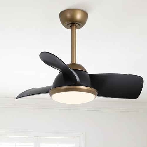 Parrot Uncle De 76cm Ventilador De Techo Con Luz, 35W, 3 Temperaturas De Color, 6 Velocidades, Temporizador, Función Verano/Invierno, Mando a Distancia, Silencioso, Arael Dormitorio, Negro