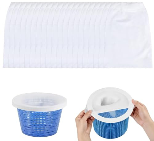 Aliyuhao Chaussette Skimmer Piscine 30 Pièce, Réutilisable Chaussette Filtre Piscine, Prefiltre Skimmer Nylon Élastique avec Maillage Ultra-Fin, pour Les Débris et La Saleté,Feuilles,