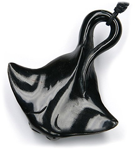 Drachensilber Manta Schmuck Anhänger aus Horn handgefertigte Kette mit Schmuck Band Handarbeit Fairtrade