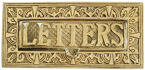 Castelion® Solid Brass Art Nouveau Letters Letter Box Cover