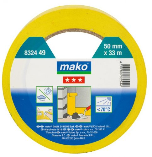 Mako Putz-Abdeckband quergerillt innen/außen 38 mmx33 m in Gelb