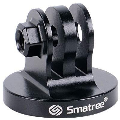 Smatree Aluminum Tripod Mount Adapter for GoPro Session, GoPro HERO 2018, GoPro HERO Fusion, GoPro HERO 13/12/11/10/9/8/7/6/5/4/3/2/1/Max Cameras Black