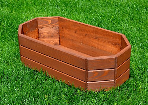 FKL DESIGN Home Deco Nouveau bac à Plantes en Bois Top Pot de Fleurs terrasse de Jardin entièrement monté D19 Marron foncé (Longueur 47 cm)