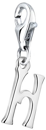 Nenalina Buchstabe H Karabiner Charm Anhänger für Bettelarmband aus 925 Sterling Silber 713237-000