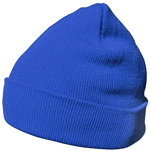 DonDon Mütze Herren Mütze Damen Wintermütze Beanie klassisches Design blau