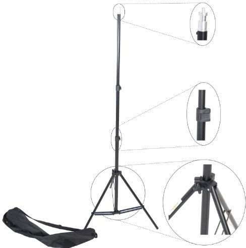 DynaSun - Treppiede di qualità professionale per flash/lampade + custodia
