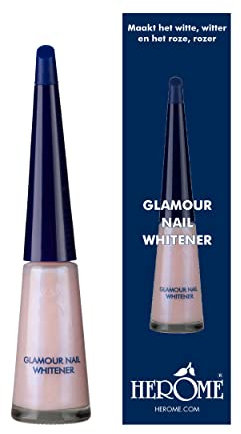 Herome Glamour Nagel Aufheller (Glamour Nail Whitener) - Whitening Nagellack - Einen Herrlichen, Zart-Rosa Perlmuttglanz und Weißere Nagelränder - 10ml.